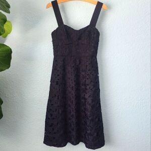 J crew lace dress sleeveless fully lined fit and flare midi dress